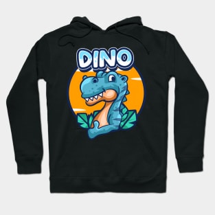 Cute Blue Dino Hoodie